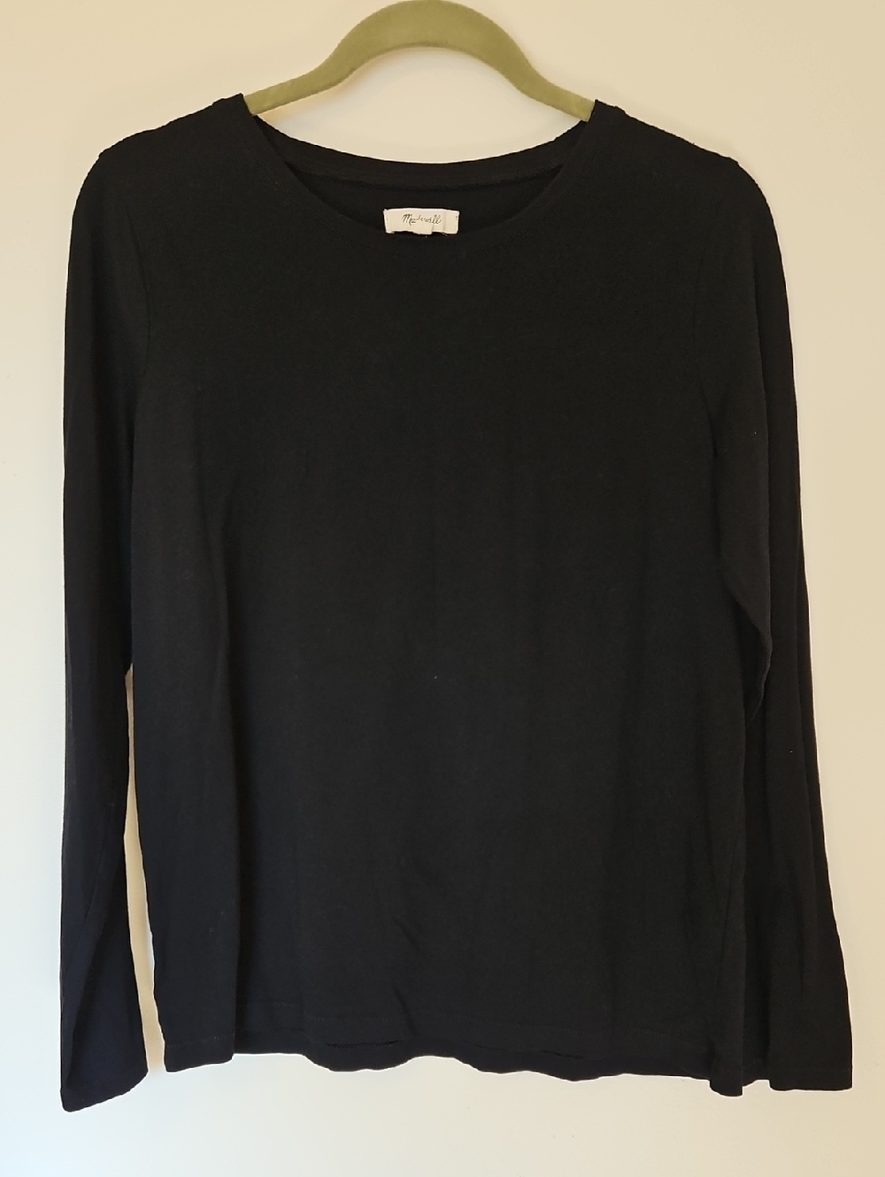Madewell Black Crewneck Long Sleeve Top